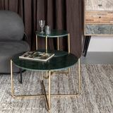 Feliz Lifestyle Timpa Salontafel Marmer Rond 70x70 cm Groen/Goud
