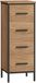Homcom Bathroom Cabinet-MDF, Staal-30L x 30B x 82H cm-Eiken