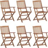 vidaXL Fauteuils pliants 6 pièces bois d'acacia massif