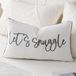 Sunkifover Let's Snuggle Decoratieve Lumbale Kussensloop - 45x61 cm Wit en Grijs Katoen Borduurwerk Sierkussensloop voor Bed, Slaapkamer, Woonkamer, Woondecoratie