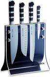 DICK 5 stks. Set de couteaux professionnelle | Couteau de cuisine Couteau Santoku Couteau à pain Couteau d'office incl. Bloc à couteaux | Acier inoxydable