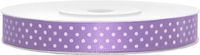 Merkloos 1x Hobby/decoratie lila paars satijnen sierlinten met witte stippen 1,2 cm/12 mm x 25 meter