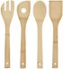 Kinvara Kook/keuken gerei set - keuken lepels 4x stuks - bamboe hout - 34 cm