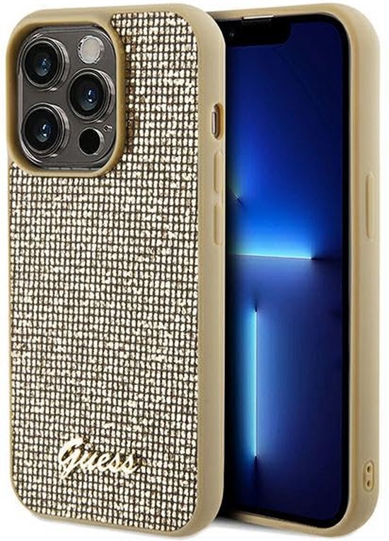 Guess Square Mirror Back Case - Geschikt voor Apple iPhone 14 Pro (6.1") - Goud