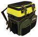 Sac de pêche à dos - Mallette de pêche et siège 3-en-1 - Boîte de rangement multifonctionnelle d'extérieur - 37,5x33,5x20,5 cm - PP/Nylon - Jaune fluo/noir