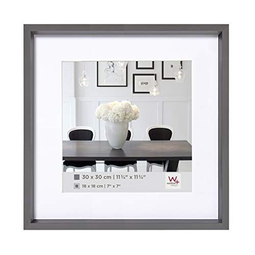 Walther Design ES330D Steel Style Kunststoff-Bilderrahmen 30x30 cm, stahl