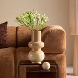 NOUS Living Hira vaas 33,5x17 cm - zand/beige