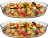 Alessandro plat - 2x - 2,4 litre - 30 x 21 x 7 cm - verre - lave-vaisselle - transparent