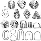 Colexy Mini-uitstekers van polymeerklei, 36 stuks, roestvrij staal, set koekjesuitstekers voor het maken van sieraden, doe-het-zelf-gereedschap voor koekjes, taartdecoraties en sieradengereedschap.