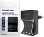 Qoltec Chargeur de batterie AAA AA R03 R6 Ni-MH Noir