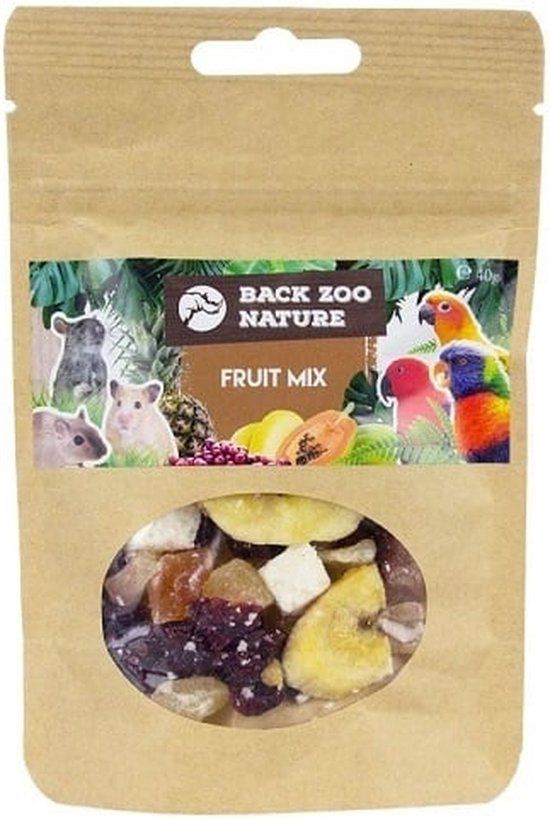 Back Zoo Nature Fruit Mix 200 Gr - Gedroogd Fruit Mix voor Knaagdieren, Konijnen en Vogels - Natuurlijke Fruitsnack
