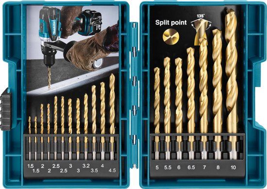 Makita D-67527 Metaalborenset 19-delig HSS-TiN