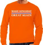 Bellatio Decorations Koningsdag verkleed sweater heren - make kingsday great again - oranje XXL