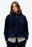 Superdry Country Club Velour Zip Hoodie Dames Rich Navy