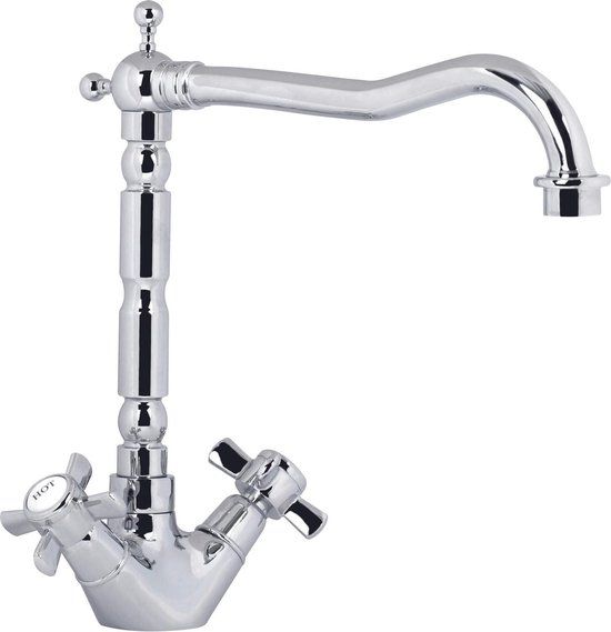 Plieger James Keukenkraan - Chroom - Nostalgisch - Metaal - 2 Knoppen