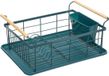Secret de Gourmet Afdruiprek/afwasrek petrol groen 46,5 x 32 cm van metaal