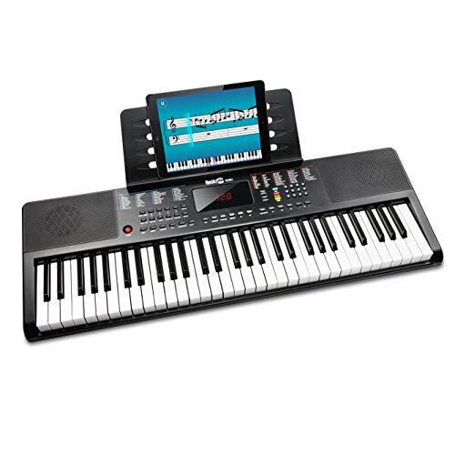 RockJam RJ361 61 Key Keyboard Piano met bladmuziekstandaard Piano Note Sticker Voeding en gewoon pianotoepassing