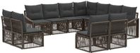vidaXL Banc de jardin 11 pièces gris polyrattan