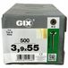 GIX SPAX GIX-B schroeven 3,9x55mm (500 stuks) voor houten constructies