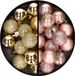 Kaemingk B.V. Boules de Noël 34x pc - 3 cm - or et rose clair - plastique