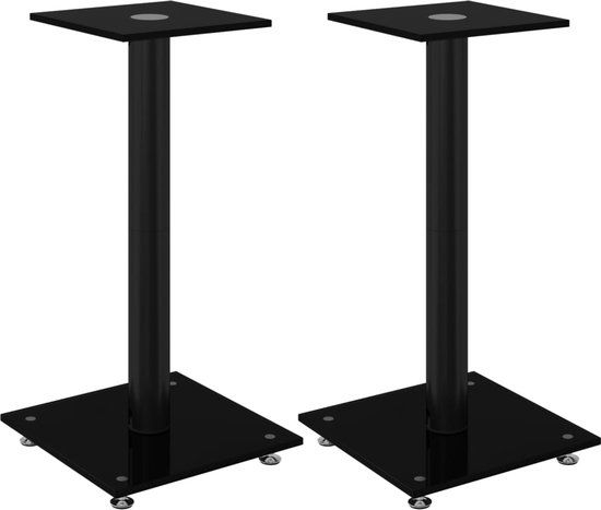 vidaXL Luidsprekerstandaards - 2 stuks - Zwart
