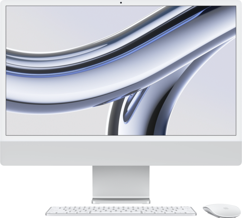 Apple Apple iMac 24" (2023) M3 (8 core CPU/10 core GPU) 16GB/256GB Zilver QWERTY