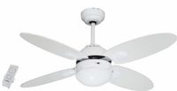 Bastilipo Ventilateur de plafond avec télécommande E27, 60 W, Blanc, 105 x 41 cm