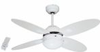 Bastilipo Ventilateur de plafond avec télécommande E27, 60 W, Blanc, 105 x 41 cm