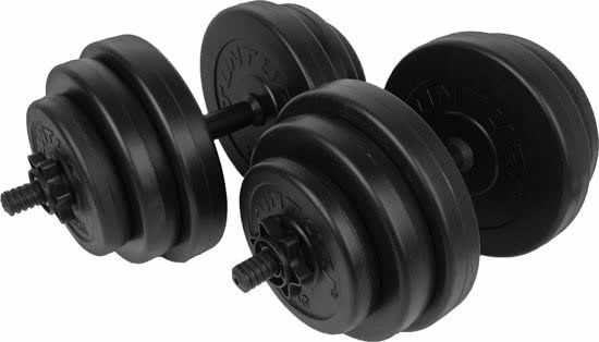 Tunturi Dumbbellset - Halterset - Totaal 28 kg - Zwart Vinyl