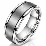 TJ Tom Jaxon Tom Jaxon heren ring Wolfraam Zwarte Groef Mat en Glans-21.5mm