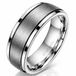 TJ Tom Jaxon Tom Jaxon heren ring Wolfraam Zwarte Groef Mat en Glans-21.5mm