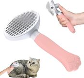Zivacate Kattenborstel Hondenborstel [Ergonomisch Handvat & Reiniging met één Klik] Verzorgingsgereedschap voor Kortharige & Langharige Honden/Katten/Konijnen, Ontwolborstel(roze)