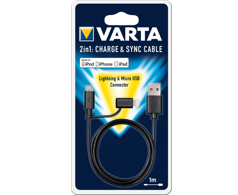 Varta 57943 101 401 USB-kabel - 1 m - Zwart