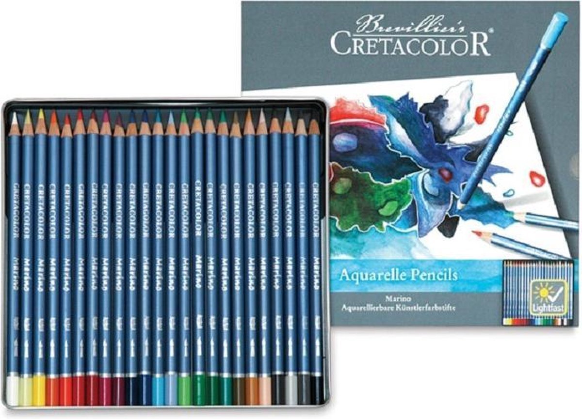 cretacolor marino aquarelpotloden blik 24st