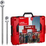 fischer L-Boxx PowerFast II, 1.800 PowerFast II spaanplaatschroeven in 11 afmetingen met volledige en gedeeltelijke schroefdraad, voor een snelle en flexibele verwerking, incl. ProfiBit Set