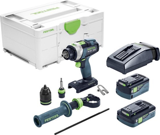 Festool TPC 18/4 5,2/4,0 I-Plus QUADRIVE 18V Li-Ion accu klopboormachine set (1x 4,0Ah & 1x 5,2Ah) in systainer - 75Nm