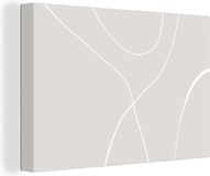 OneMillionCanvasses Canvas Schilderij Line art - Abstract - Pastel - 90x60 cm - Wanddecoratie