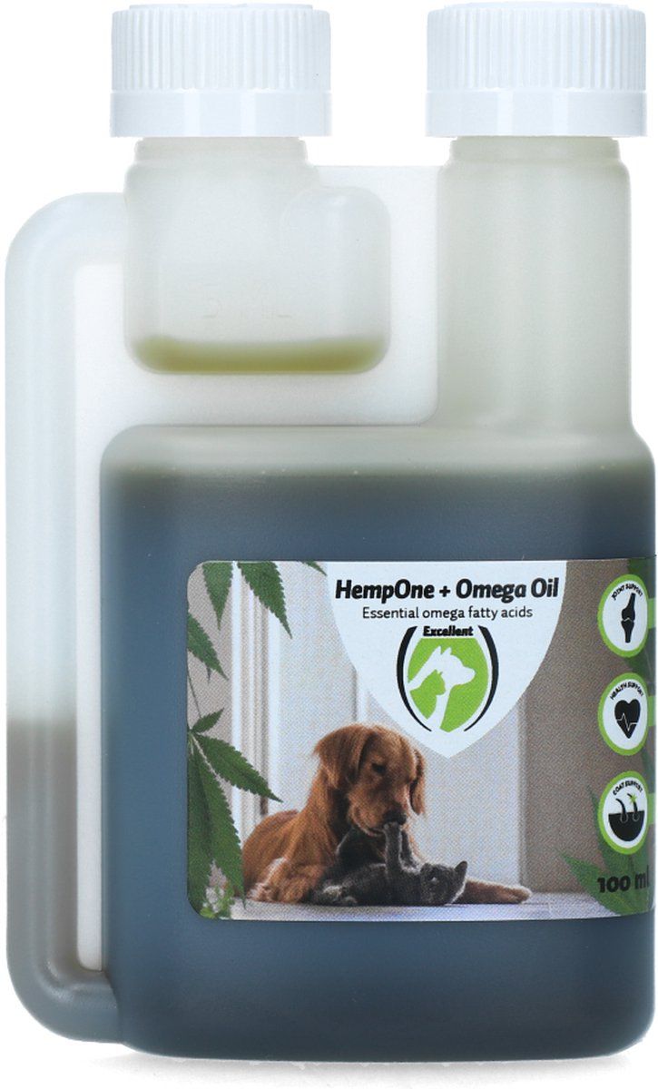RelaxPets Excellent HempOne - Omega Oil - Omega olie - Omega olie Hond - Omega Olie Kat - 100 ML - Druppels