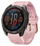 Wigento Garmin Fenix 8 AMOLED 43mm: Topdesign, ademend 20mm siliconen band, roze