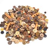 Youery 600 stuks knopen van kokoshout, DIY knopen met schelpenlijnen, 2/4 gaten, voor naaien en knutselen, voor naaien, knutselen, scrapbooking en doe-het-zelf, ornament, handgemaakt