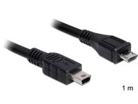 Delock USB 2.0 Micro-B/Mini-B Kabel - 1m - Zwart
