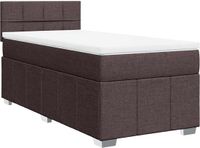 vidaXL Boxspring met matras, stof, donkerbruin, 90x200 cm