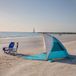 Sans marque Tente de plage pour 3 personnes Pare-soleil UPF 50+ Parasol avec plancher extensible Bleu