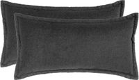vidaXL - Kussensloop - 2 stuks - HOUTEN - Donkergrijs - 40 x 80 cm - Bouclé