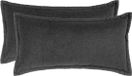 vidaXL - Kussensloop - 2 stuks - HOUTEN - Donkergrijs - 40 x 80 cm - Bouclé
