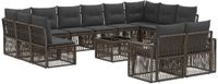 vidaXL Tuinbankenset 13 st Grijs en Donkergrijs poly rattan
