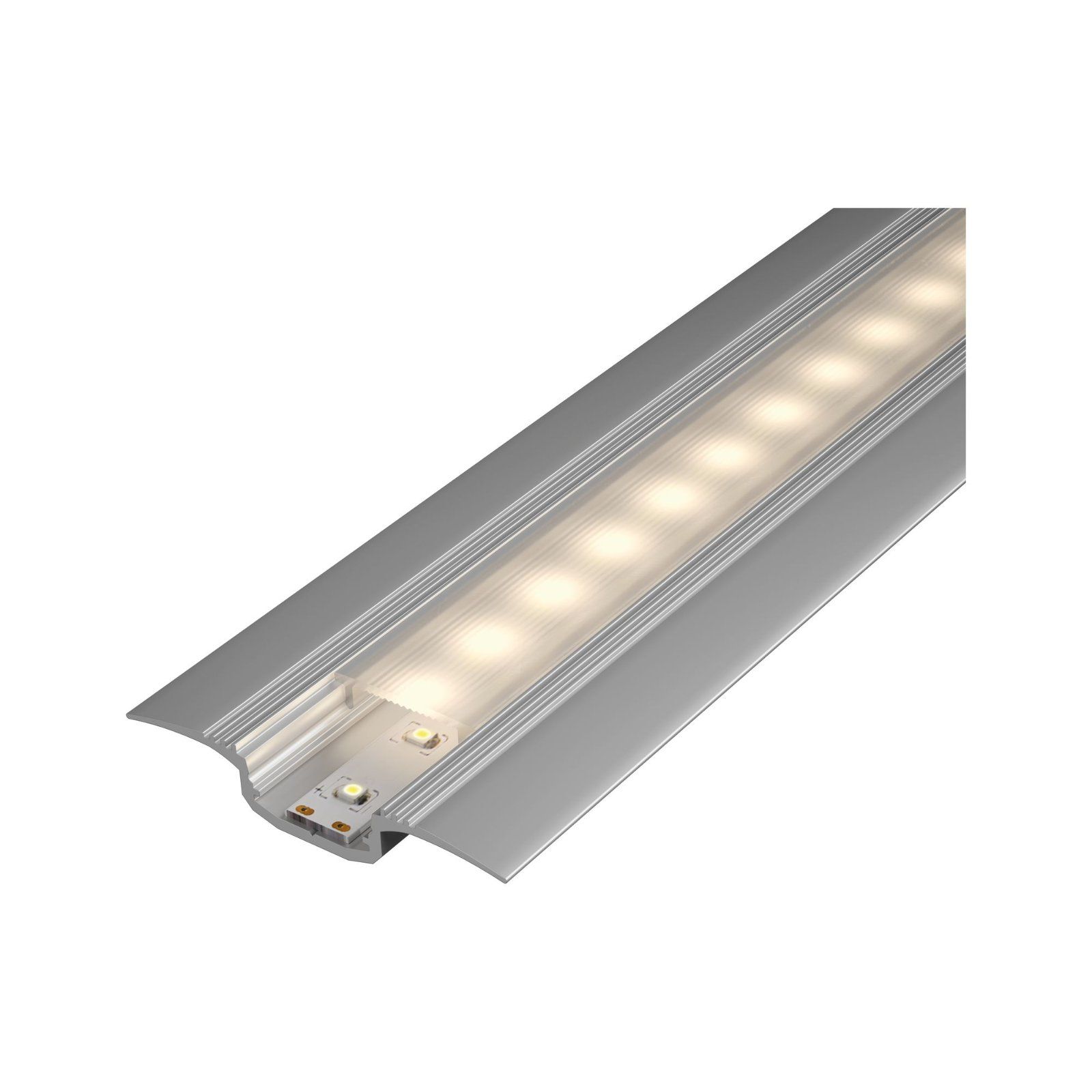 Paulmann 70855 Profiel Step Diffuser 100cm LED kanalen geanodiseerd aluminium, satijnen strips aluminium, kunststof strip