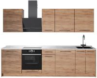 Vicco Complete keukeneenheid Fame-Line, Goudkleurig Eiken/Goudkleurig Eiken, 280 cm, WB Marmer