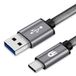 Drivv USB naar USB C Kabel - Snellader - USB C naar USB A Oplaadkabel - 1 meter - Space Grey