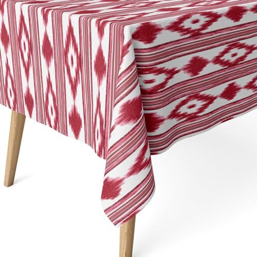 Vlekafstotend tafelkleed voor ronde tafel - 140 cm - Rood